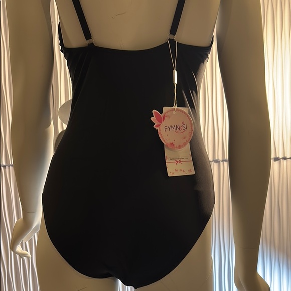 FymnSi Womens Black 3D Floral Swimsuit Set S NWT - Picture 12 of 16